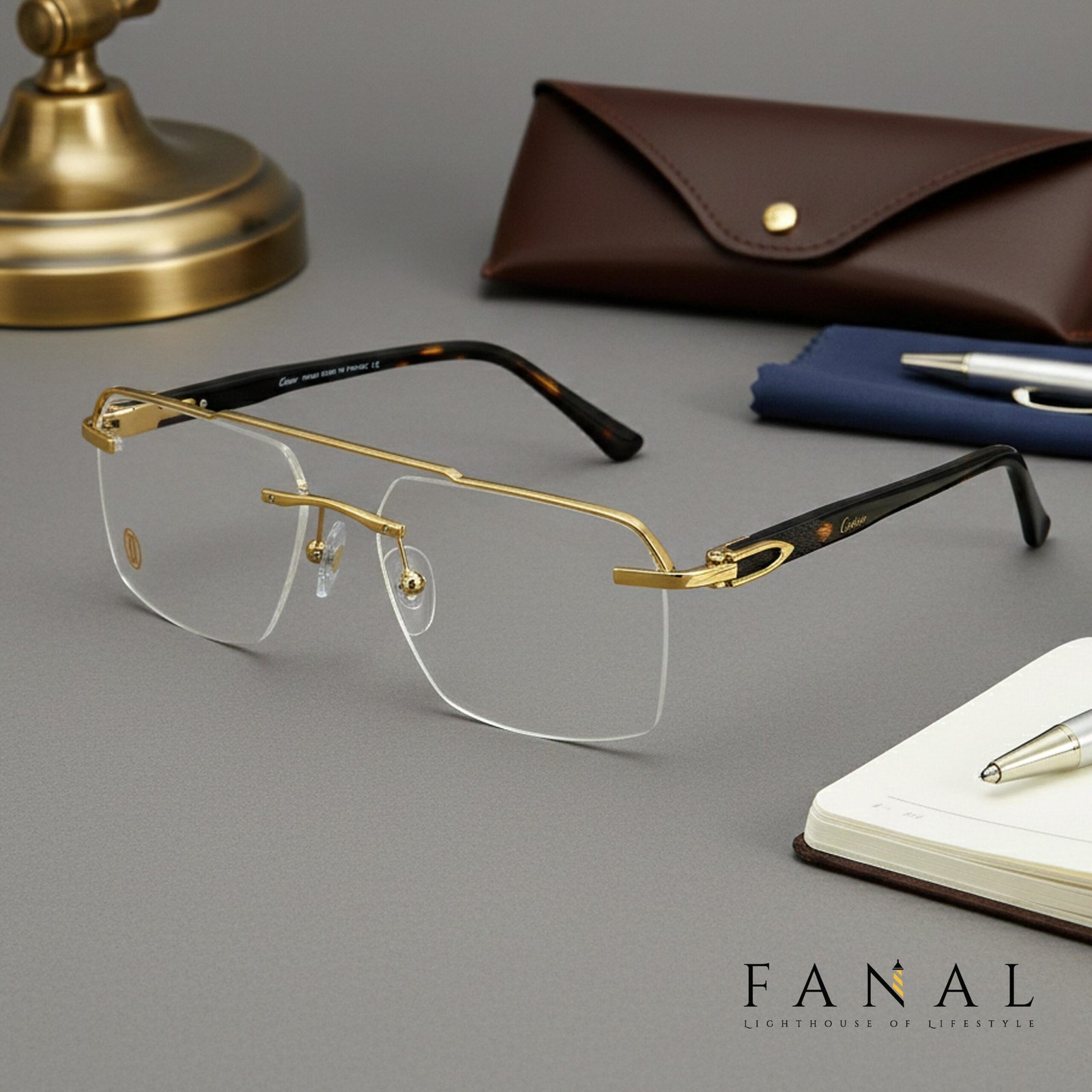 Cartier Double Bridge Rimless Eyeglasses