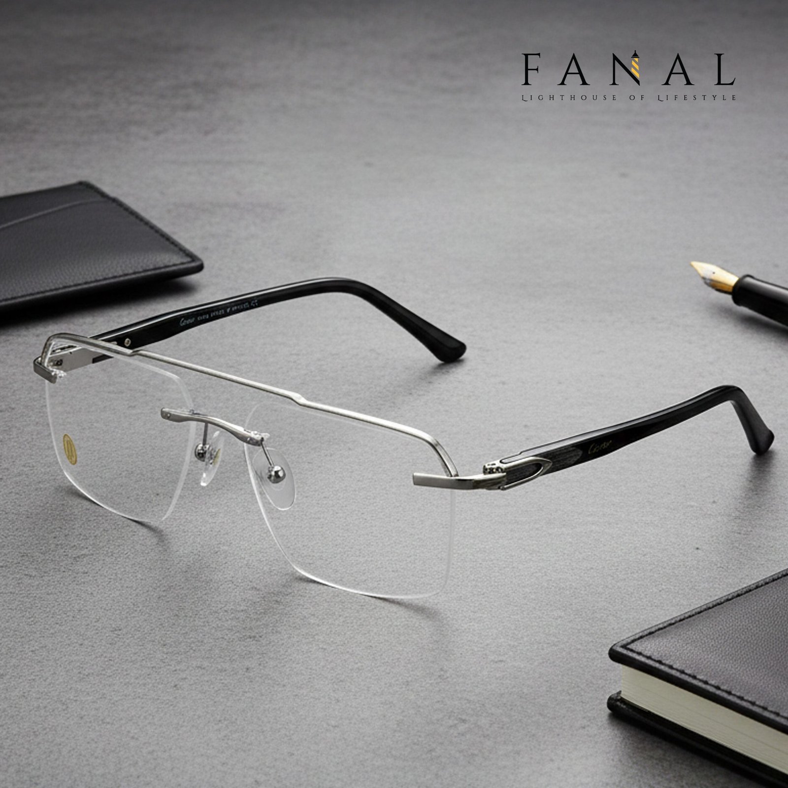 Cartier Double Bridge Rimless Eyeglasses